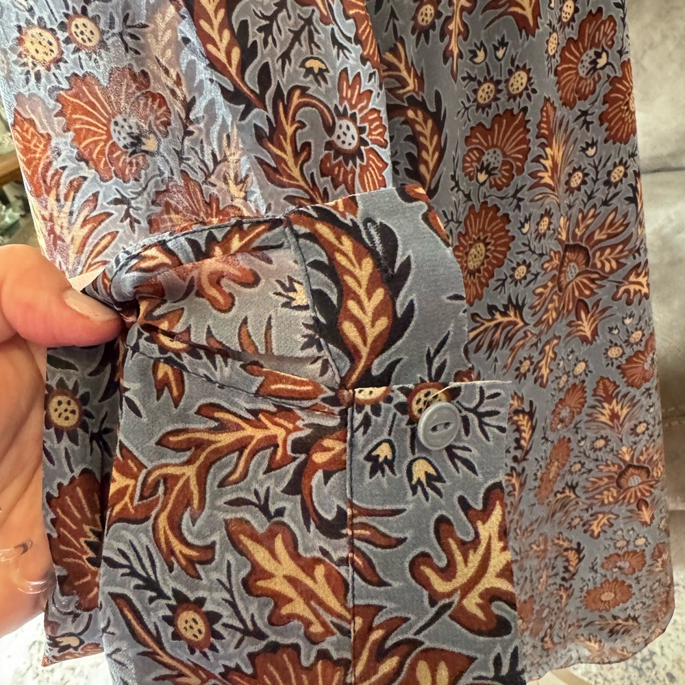 CAbi Provincial Blue Paisley Shirt Dress- Large - Picture 7 of 10